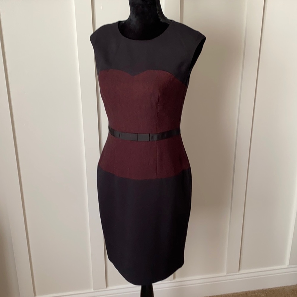 The Limited sheath with wine bustier style inset